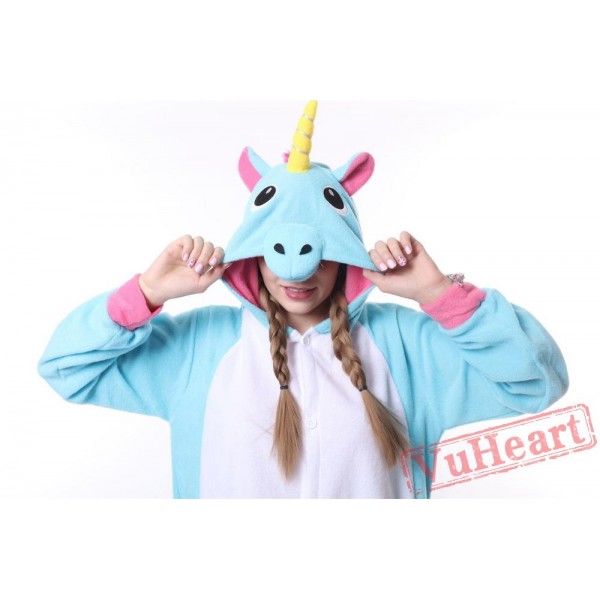 Kigurumi | Blue & Pink Unicorn Kigurumi Onesies - Adult Animal Onesies