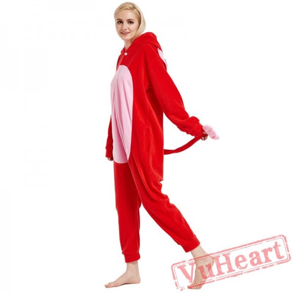 Adult Red Elephant Onesie Pajamas / Costumes for Women & Men