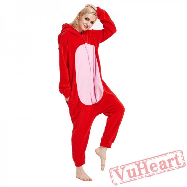 Adult Red Elephant Onesie Pajamas / Costumes for Women & Men