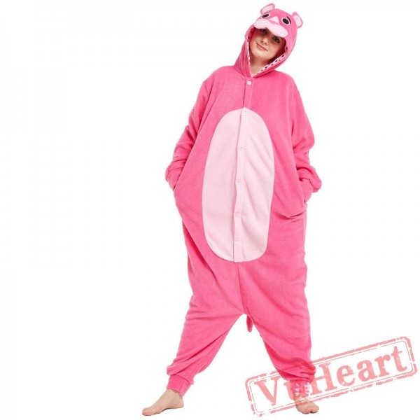 Adult Pink Leopard Onesie Pajamas / Costumes for Women & Men