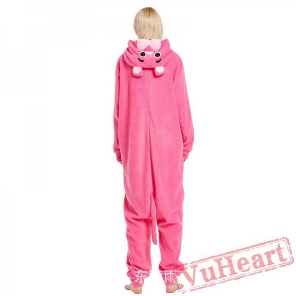 Adult Pink Leopard Onesie Pajamas / Costumes for Women & Men