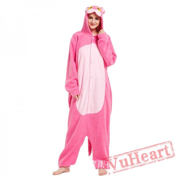 Adult Pink Wolf Kigurumi Onesie Pajamas / Costumes for Women & Men