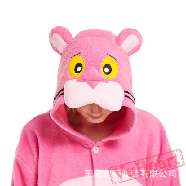 Adult Pink Wolf Kigurumi Onesie Pajamas / Costumes for Women & Men