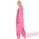 Adult Pink Wolf Kigurumi Onesie Pajamas / Costumes for Women & Men