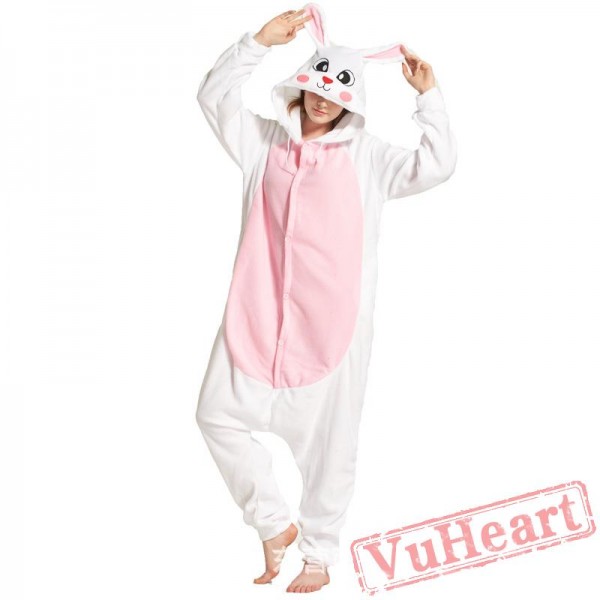 Adult White Rabbit Onesie Pajamas / Costumes for Women & Men