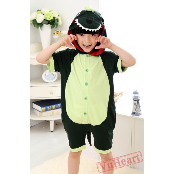 Green Dinosaur Kigurumi Onesies Pajamas Costumes for Boys & Girls