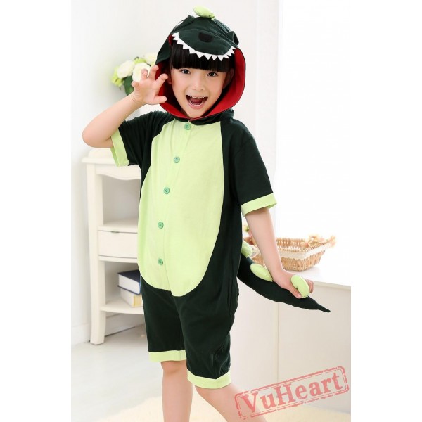 Green Dinosaur Kigurumi Onesies Pajamas Costumes for Boys & Girls