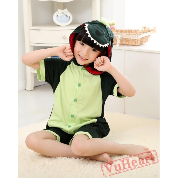 Green Dinosaur Kigurumi Onesies Pajamas Costumes for Boys & Girls