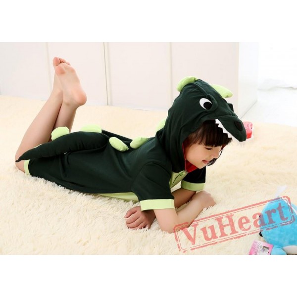 Green Dinosaur Kigurumi Onesies Pajamas Costumes for Boys & Girls