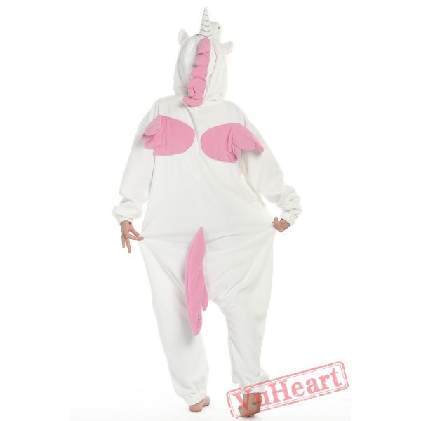 White & Pink Unicorn Kigurumi Onesies Pajamas Costumes for Women & Men