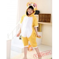 Cartoon Yellow Monkey Summer Kigurumi Onesies Pajamas Costumes for Boys & Girls