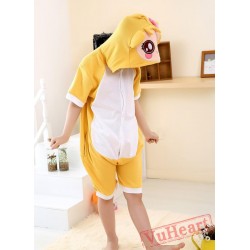 Cartoon Yellow Monkey Summer Kigurumi Onesies Pajamas Costumes for Boys & Girls