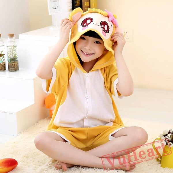 Cartoon Yellow Monkey Summer Kigurumi Onesies Pajamas Costumes for Boys & Girls