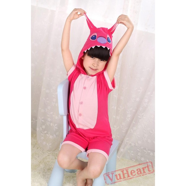 Pink Stitch Kigurumi Onesies Pajamas Costumes for Boys & Girls