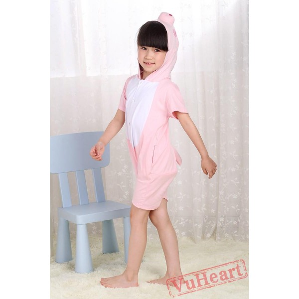 Pink Pig Summer Kigurumi Onesies Pajamas Costumes for Boys & Girls