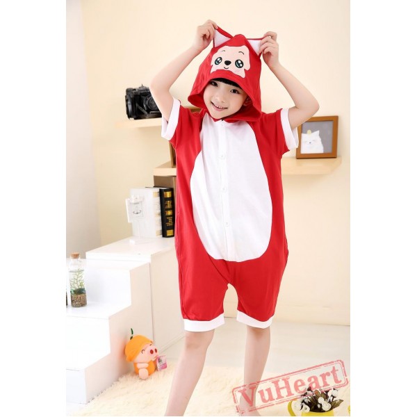 Cartoon Red Fox Summer Kigurumi Onesies Pajamas Costumes for Boys & Girls