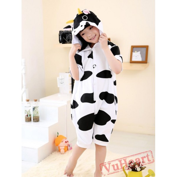 Cartoon Cow Summer Kigurumi Onesies Pajamas Costumes for Boys & Girls