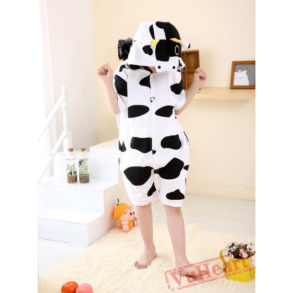 Cartoon Cow Summer Kigurumi Onesies Pajamas Costumes for Boys & Girls