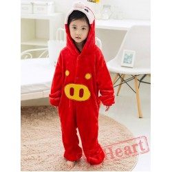 Red Pig Kigurumi Onesies Pajamas Costumes for Boys & Girls