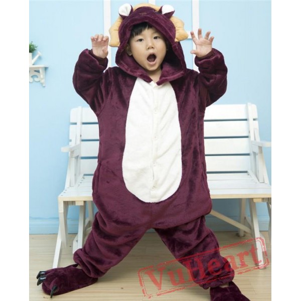 Purple Lion Kigurumi Onesies Pajamas Costumes for Boys & Girls