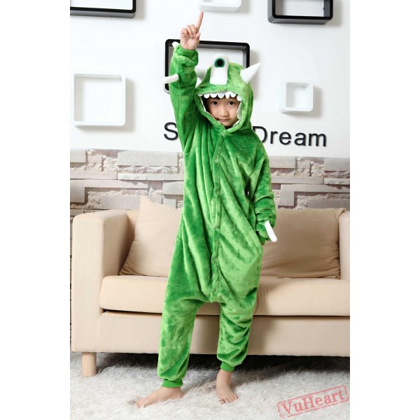 Monster Inc Mike Wazowski Kigurumi Onesies Pajamas Costumes for Boys & Girls