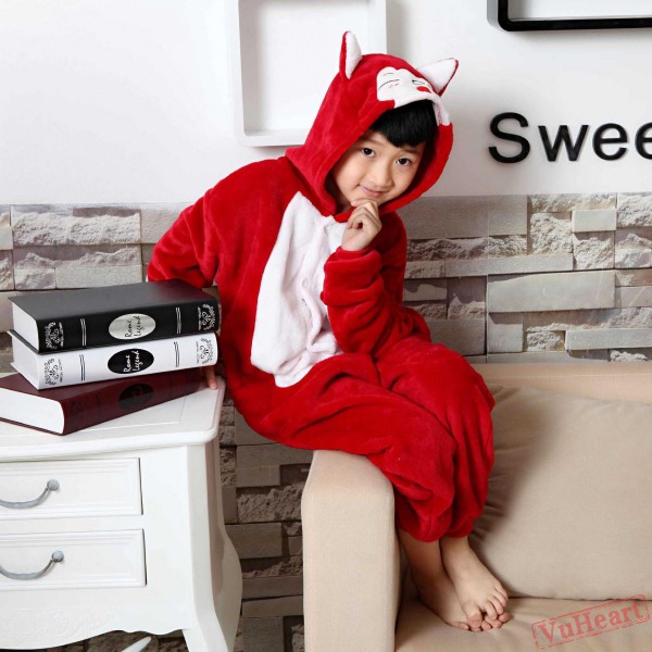 Red Fox Kigurumi Onesies Pajamas Costumes for Boys & Girls Winter