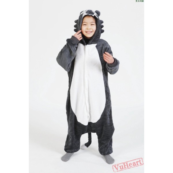 Grey Wolf Kigurumi Onesies Pajamas Costumes for Boys & Girls Winter