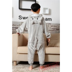 Grey Totoro Kigurumi Onesies Pajamas Costumes for Boys & Girls Winter Pajamas