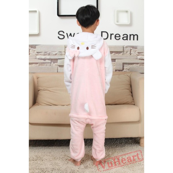 Pink Hello Kitty Kigurumi Onesies Pajamas Costumes for Boys & Girls Winter