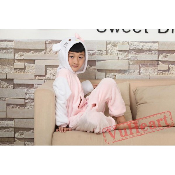 Pink Hello Kitty Kigurumi Onesies Pajamas Costumes for Boys & Girls Winter