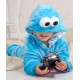 Sesame Street Cookie Blue Monster Kigurumi Onesies Pajamas Costumes for Boys & Girls