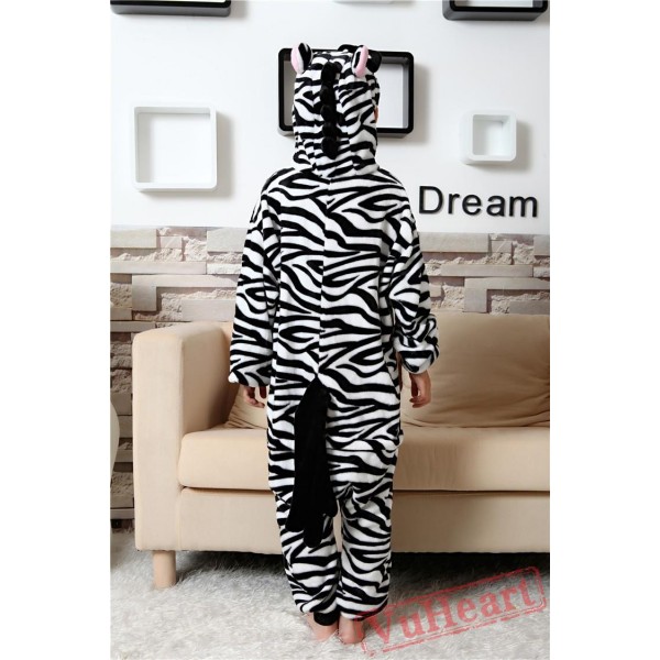 Zebra Kigurumi Onesies Pajamas Costumes for Boys & Girls Winter