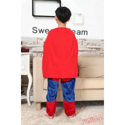 Super Hero Superman Kigurumi Onesies Pajamas Costumes for Boys & Girls Halloween