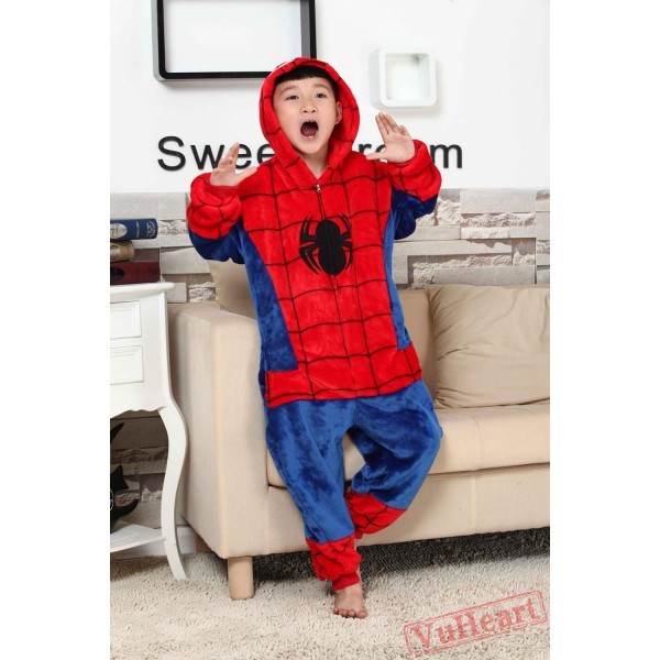 Super Hero Spiderman Kigurumi Onesies Pajamas Costumes for Boys & Girls Winter