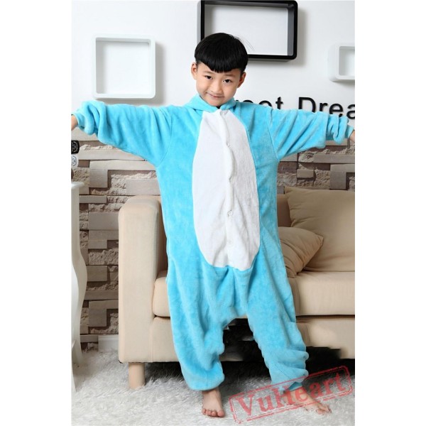 Blue Elephant Dumbo Kigurumi Onesies Pajamas Costumes for Boys & Girls