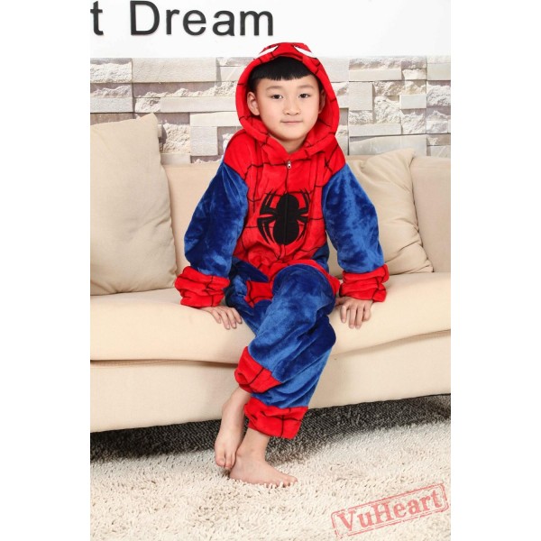 Super Hero Spiderman Kigurumi Onesies Pajamas Costumes for Boys & Girls Winter