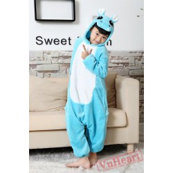 Blue Hippo Kigurumi Onesies Pajamas Costumes for Boys & Girls