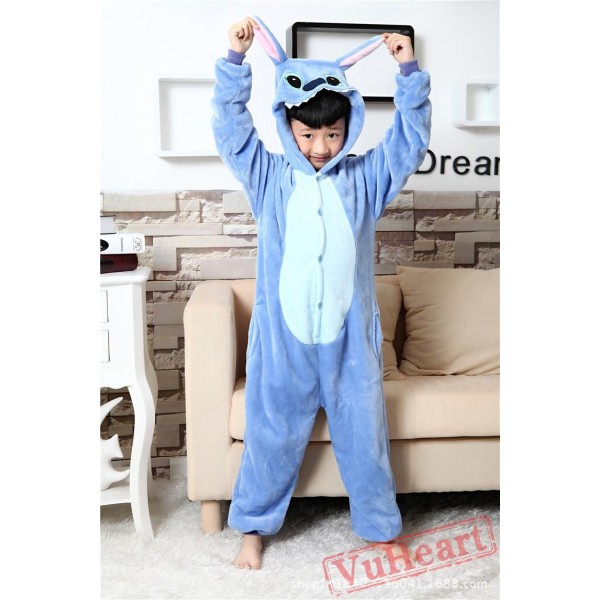 Blue Stitch Kigurumi Onesies Pajamas Costumes for Boys & Girls