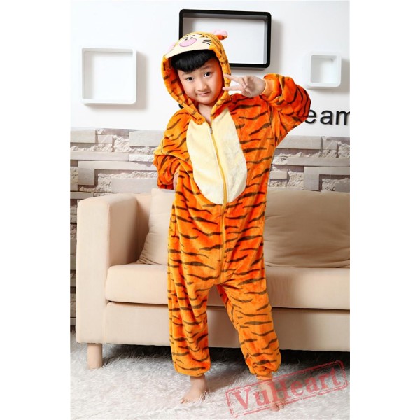 Tigger Kigurumi Onesies Pajamas Costumes for Boys & Girls Winter