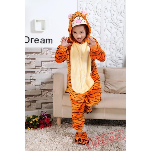 Tigger Kigurumi Onesies Pajamas Costumes for Boys & Girls Winter