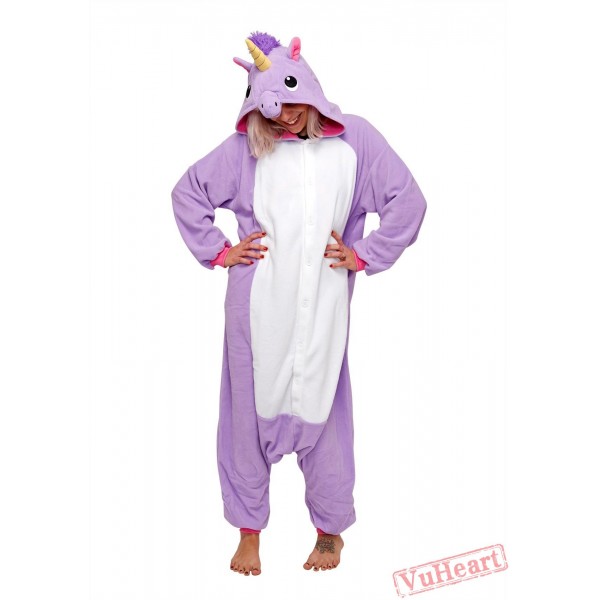 Purple Unicorn Kigurumi Onesies Pajamas Costumes for Women & Men