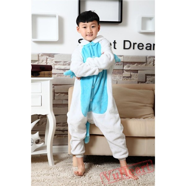 Blue Unicorn Kigurumi Onesies Pajamas Costumes for Boys & Girls Winter