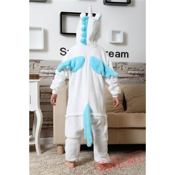 Blue Unicorn Kigurumi Onesies Pajamas Costumes for Boys & Girls Winter