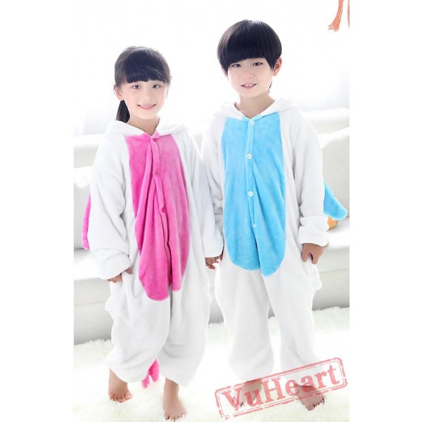 Blue Unicorn Kigurumi Onesies Pajamas Costumes for Boys & Girls Winter