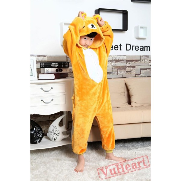 Rilakkuma Bear Kigurumi Onesies Pajamas Costumes for Boys & Girls