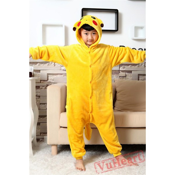 Pikachu Warm Kigurumi Onesies Pajamas Costumes for Boys & Girls