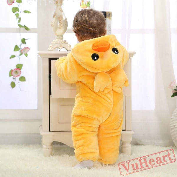 Yellow Duck Kigurumi Onesies Winter Toddler Pajamas for Baby