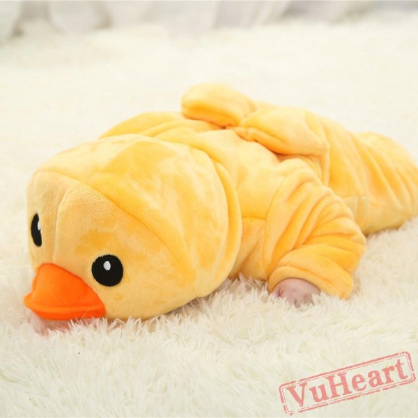 Yellow Duck Kigurumi Onesies Winter Toddler Pajamas for Baby