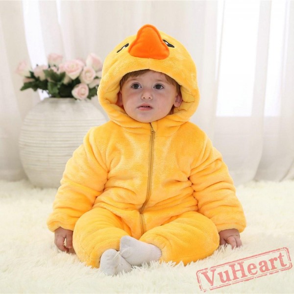 Yellow Duck Kigurumi Onesies Winter Toddler Pajamas for Baby