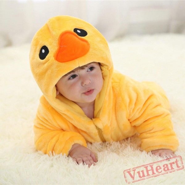 Yellow Duck Kigurumi Onesies Winter Toddler Pajamas for Baby